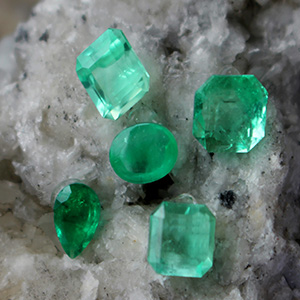 Faceted Emeralds